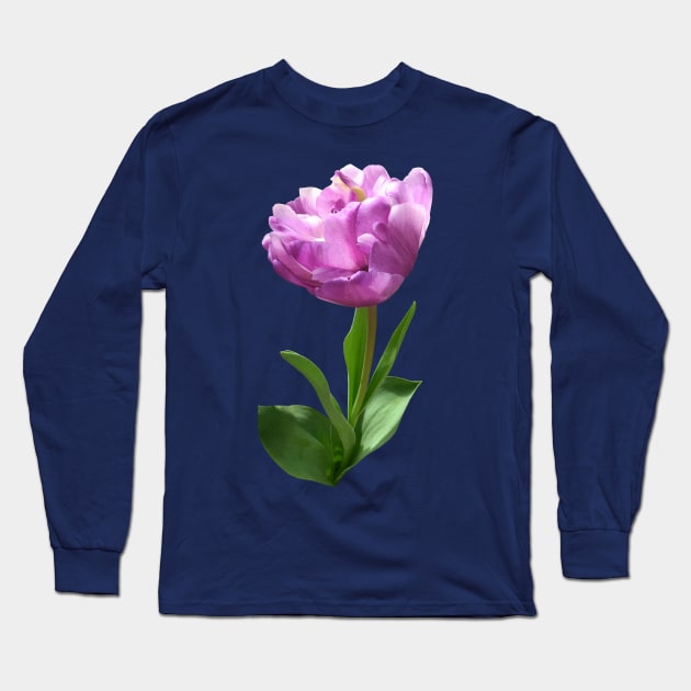 Fancy Pink Tulip Long Sleeve T-Shirt by SusanSavad